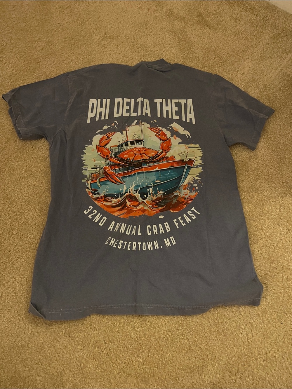 Phi delt Crab Feast Short Sleeve Tee - Slate Blue